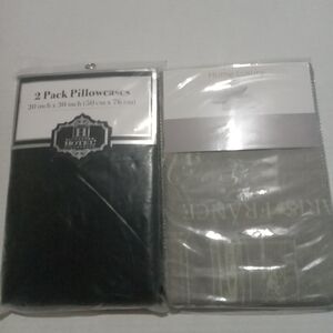 2 Pack Black and Gray Pillowcases set Of 4